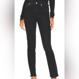 AGOLDE 'Cherie' High Rise Straight Leg Jeans, Spatial (Faded Black), Size 24